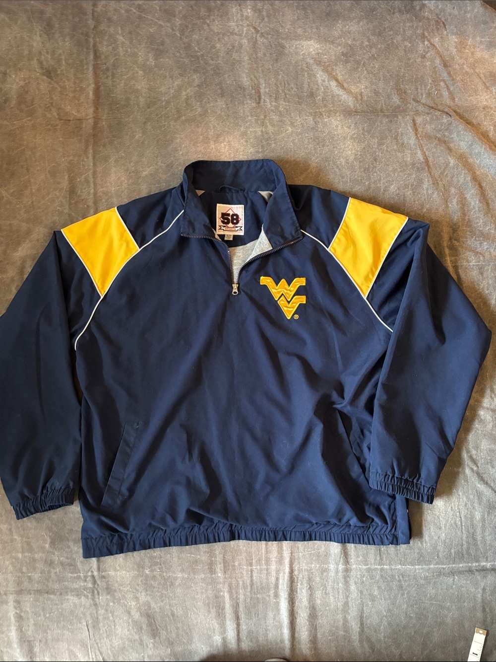 Champion Navy and Gold WVU Men’s Quarter-Zip Pullover golf Jacket XL